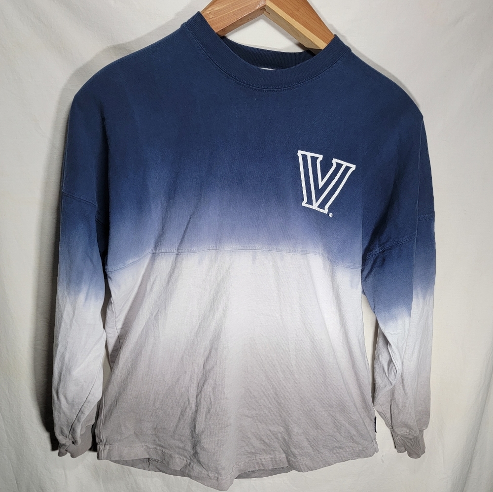 Villanova size XS oversized like a large blue fade white longsleeve Wildcats tee